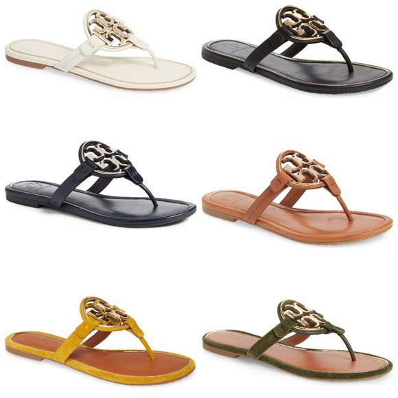 ❤️ New Tory Burch Metal Miller Leather Sandal BLUE US 8 9 9.5 AUTHENTIC - Picture 2 of 16